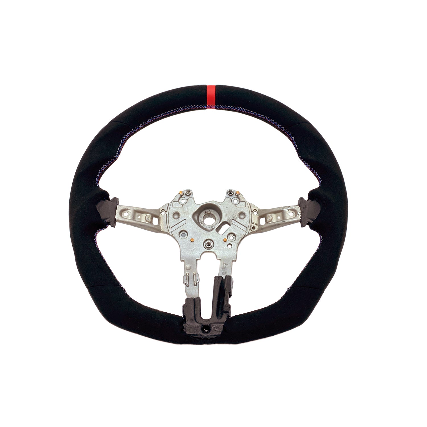 SHFT BMW F Series Flat Bottom Steering Wheel In Alcantara With Red Stripe