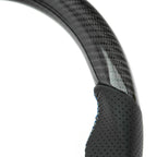 SHFT BMW F Series Flat Bottom Steering Wheel In Gloss Carbon & Perforated Leather