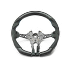 SHFT BMW F Series Flat Bottom Steering Wheel In Matte Carbon & Perforated Leather