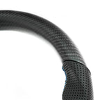 SHFT BMW F Series Flat Bottom Steering Wheel In Matte Carbon & Perforated Leather