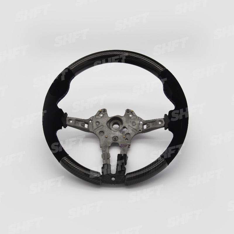 SHFT BMW F Series Round Steering Wheel In Gloss Carbon Fibre & Alcantara