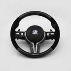 SHFT BMW F Series Round Steering Wheel In Gloss Carbon Fibre & Alcantara