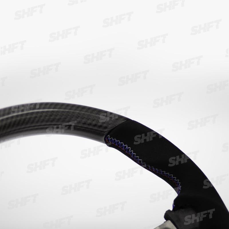 SHFT BMW F Series Round Steering Wheel In Gloss Carbon Fibre & Alcantara