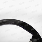 SHFT BMW F Series Round Steering Wheel In Gloss Carbon Fibre & Alcantara