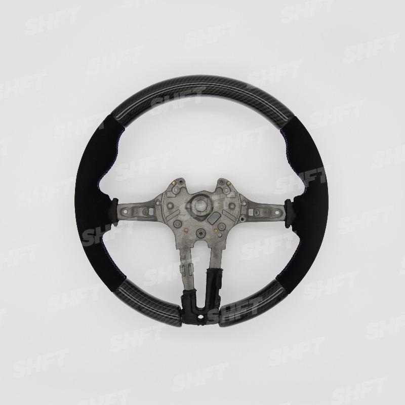 SHFT BMW F Series Round Steering Wheel In Gloss Carbon Fibre & Alcantara