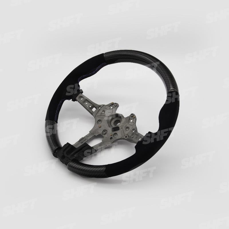 SHFT BMW F Series Round Steering Wheel In Gloss Carbon Fibre & Alcantara