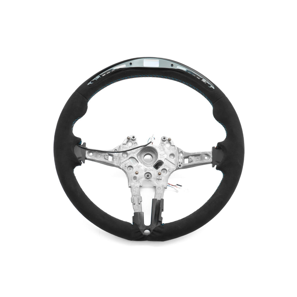 SHFT BMW F Series Round Steering Wheel In Full Alcantara With LED Race Display