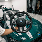 SHFT BMW G Series Steering Wheel Trim Cover In Gloss Carbon Fibre