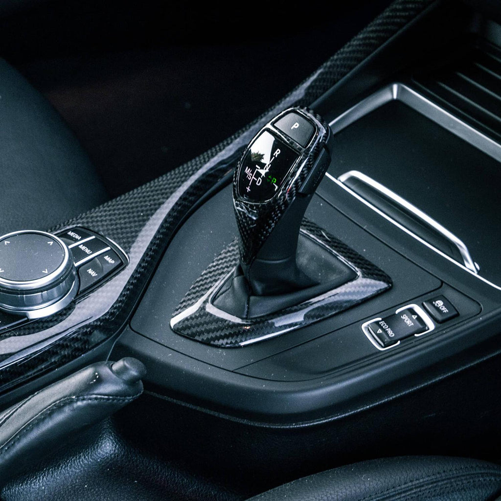 SHFT BMW ZF 8 Speed Gear Selector Cover In Gloss Carbon Fibre