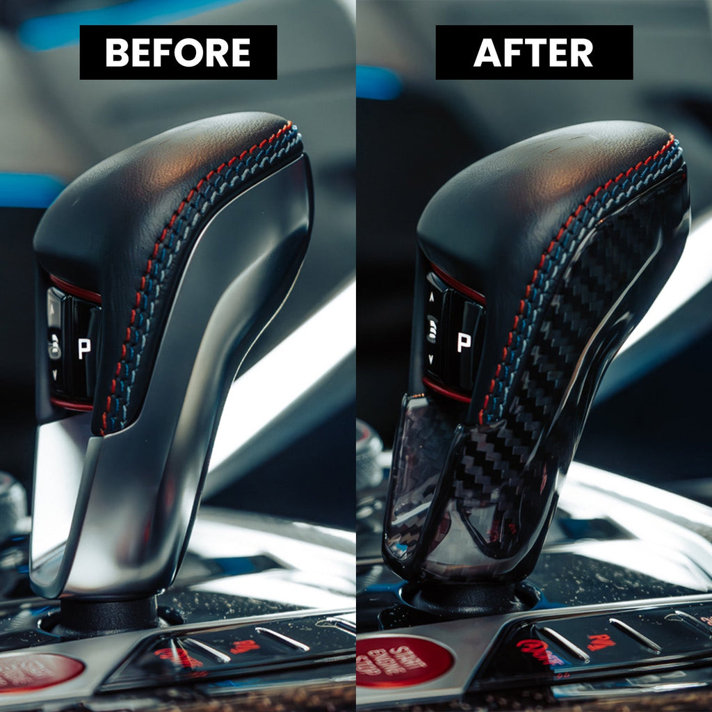 SHFT BMW G80 M3, G82 M4 & G87 M2 ZF 8 Speed Gear Selector Cover In Gloss Carbon Fibre