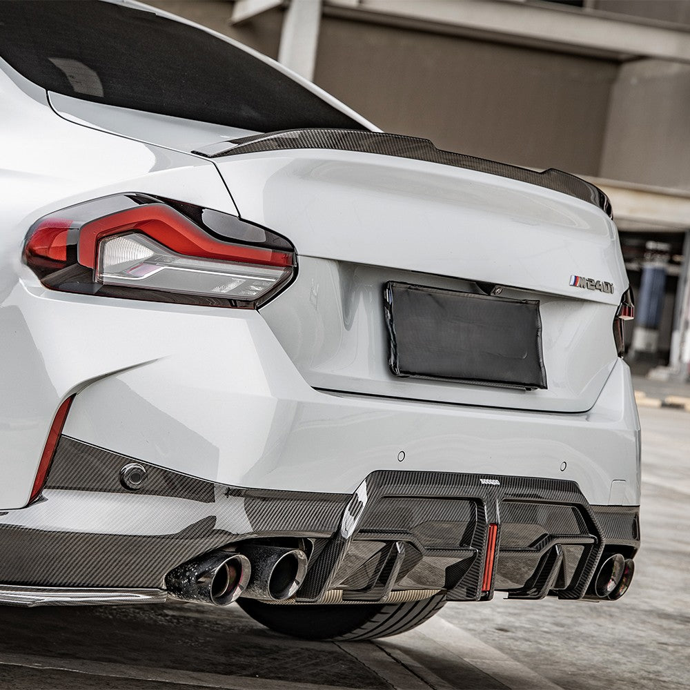 SQ Style with LED Pre-Preg Carbon Fibre Rear Diffuser for BMW 2 Series G42 Coupe 21-Present