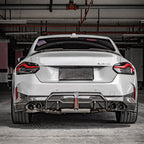 SQ Style with LED Pre-Preg Carbon Fibre Rear Diffuser for BMW 2 Series G42 Coupe 21-Present
