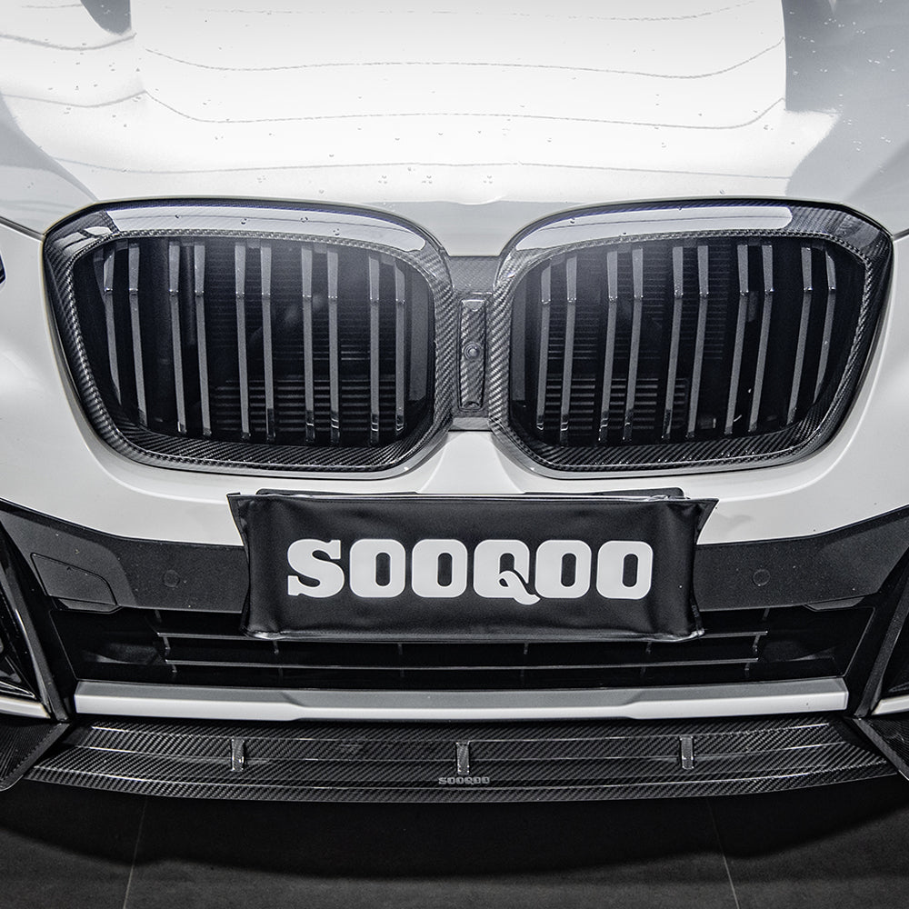SooQoo BMW X3 G01 / X4 G02 LCI Front Splitter In Gloss Carbon Fibre