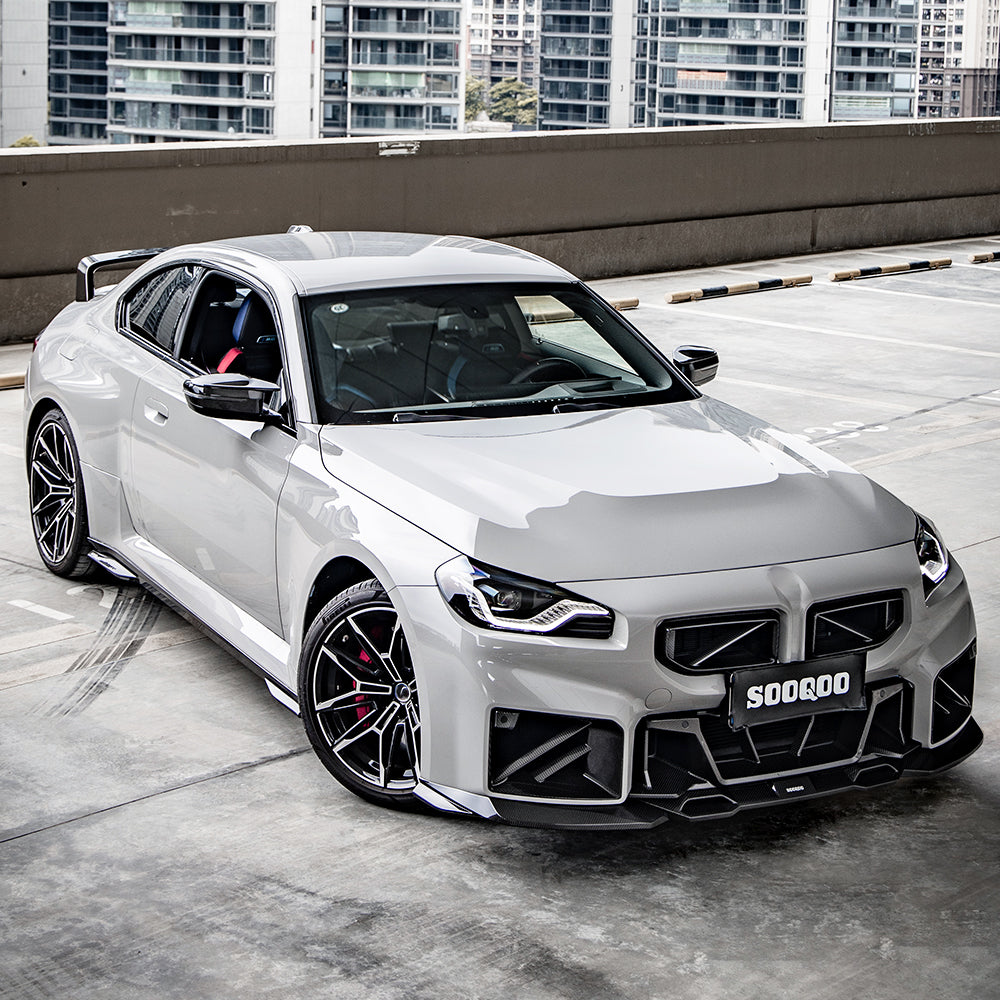 SooQoo BMW G87 M2 Ultra Aggressive Front Bumper Trim In Gloss Carbon Fibre