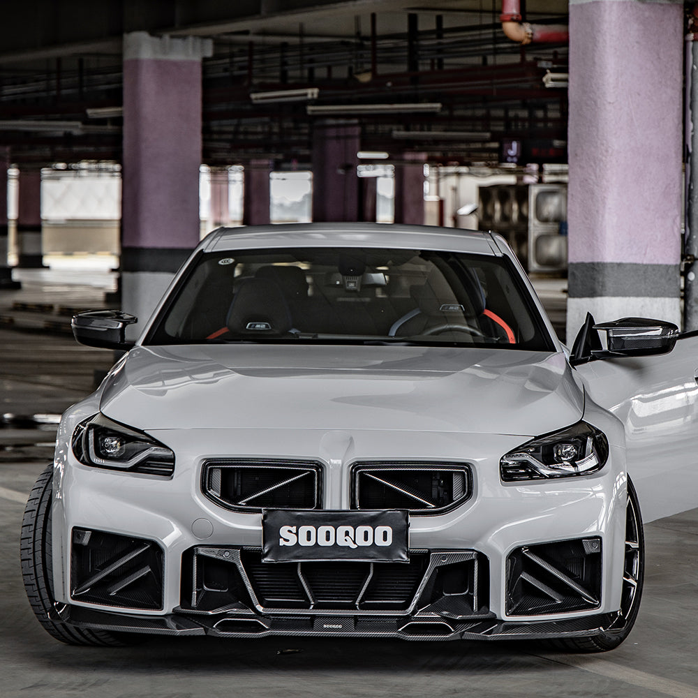 SooQoo BMW G87 M2 Front Grilles In Gloss Carbon Fibre