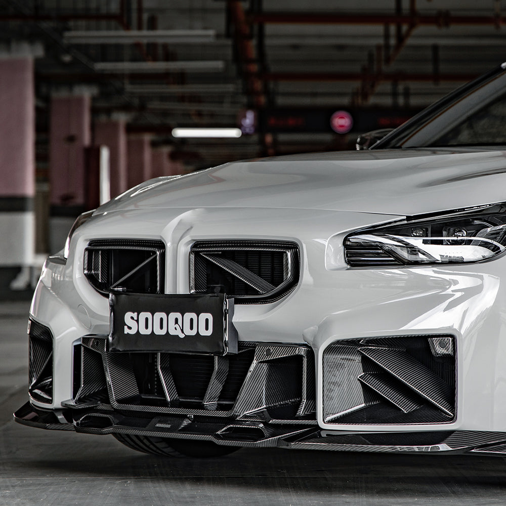SooQoo BMW G87 M2 SQ Twin Fin Front Ducts In Gloss Carbon Fibre