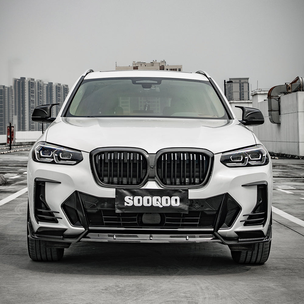 SooQoo BMW iX3 / X3 G01 / X4 G02 LCI Front Ducts In Gloss Carbon Fibre