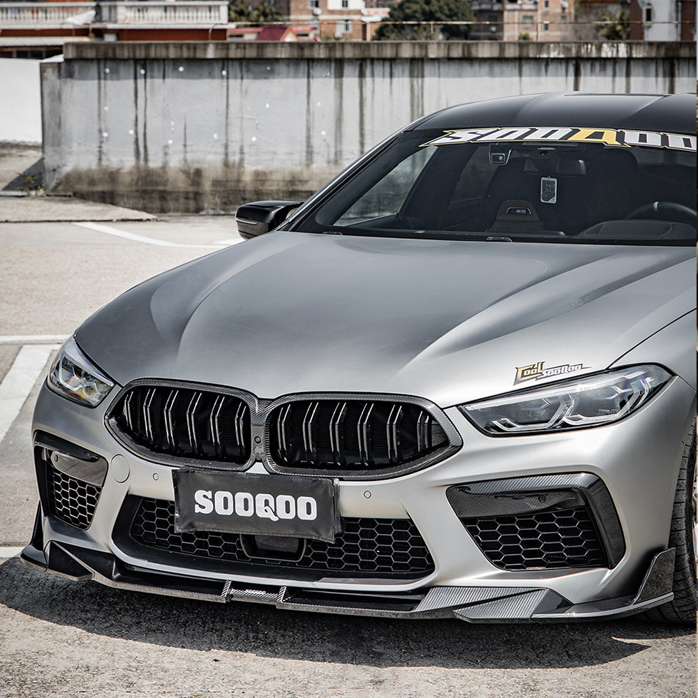 SooQoo BMW M8 F91 F92 F93 Front Splitter In Gloss Carbon Fibre