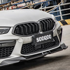 SooQoo BMW M8 F91 F92 F93 Front Splitter In Gloss Carbon Fibre