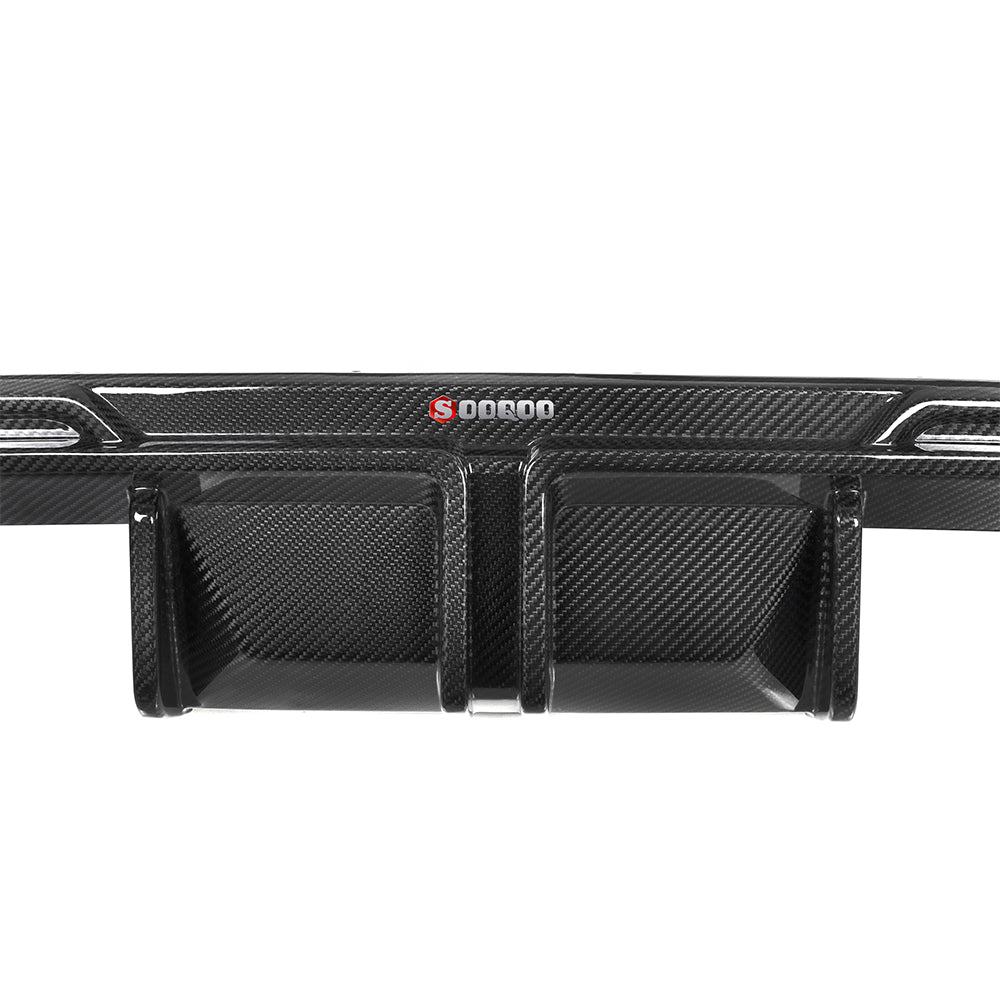 SooQoo BMW G82 & G83 M4 Rear Diffuser + Rear Splitters In Gloss Carbon Fibre