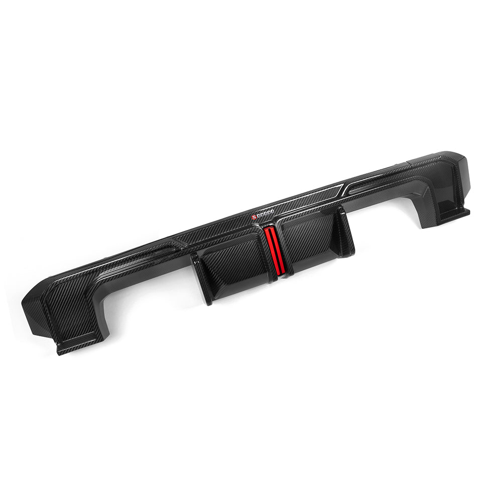 SooQoo BMW G82 & G83 M4 Rear Diffuser + Brake Light + Rear Splitters In Gloss Carbon Fibre