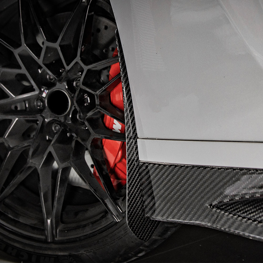 SooQoo BMW G80 M3 Front Mud Flaps In Gloss Carbon Fibre