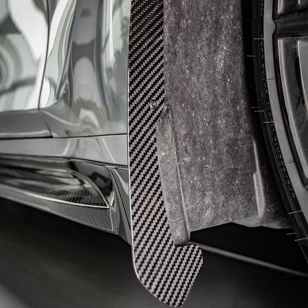 SooQoo BMW G80 M3 Front Mud Flaps In Gloss Carbon Fibre