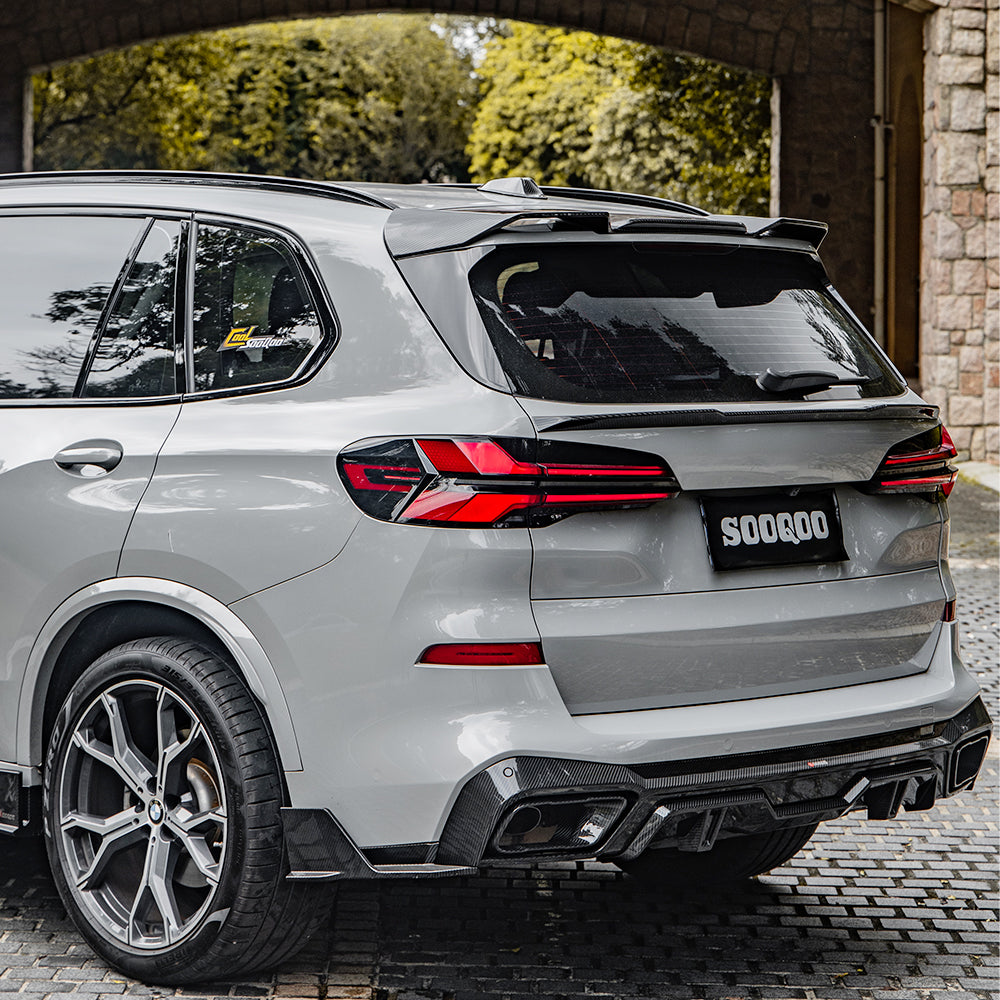 SooQoo BMW G05 X5 Rear Roof Spoiler In Gloss Carbon Fibre