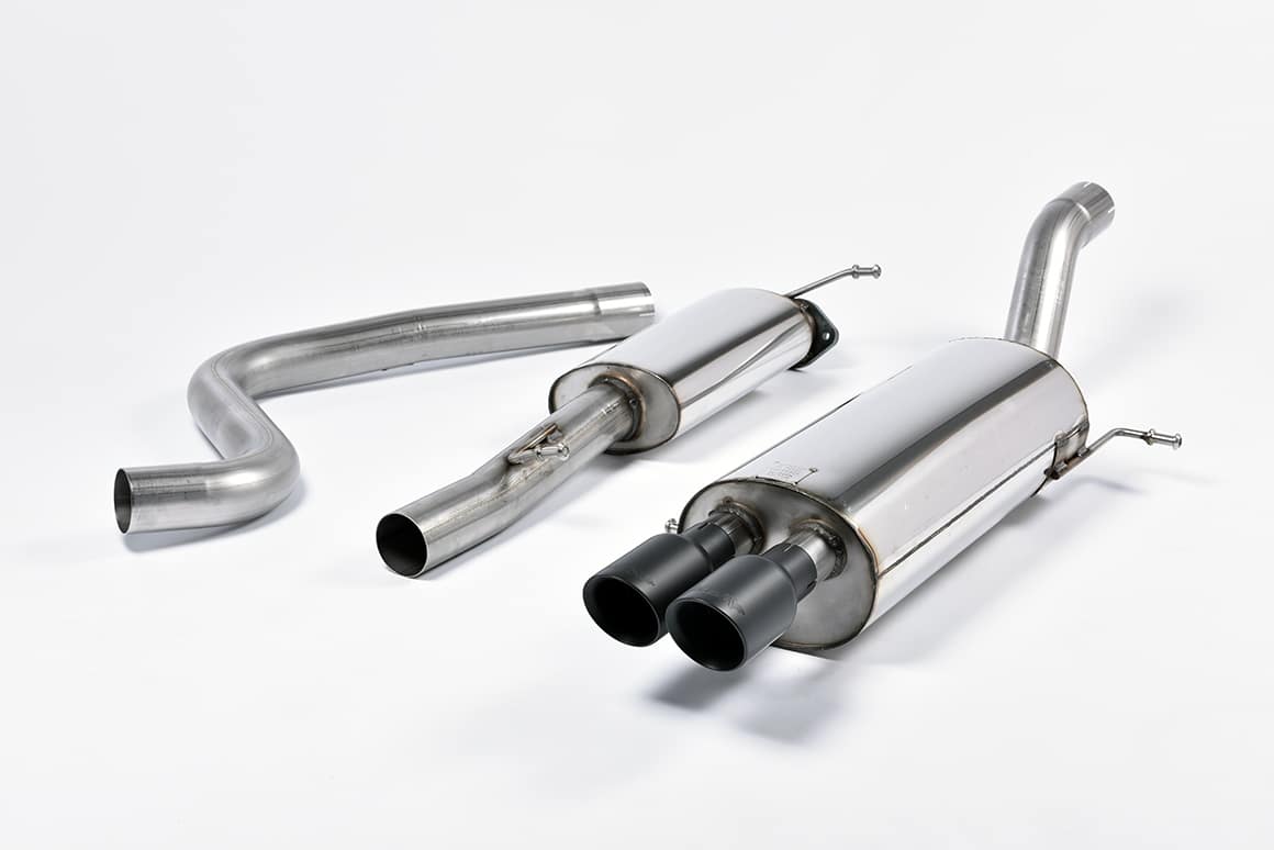 Milltek Ford Fiesta Mk7 ST 1.6L EcoBoost (182PS & 200PS) (13-19) Cat-Back Exhaust – Resonated- Cerakote Black Oval Tip – SSXFD132
