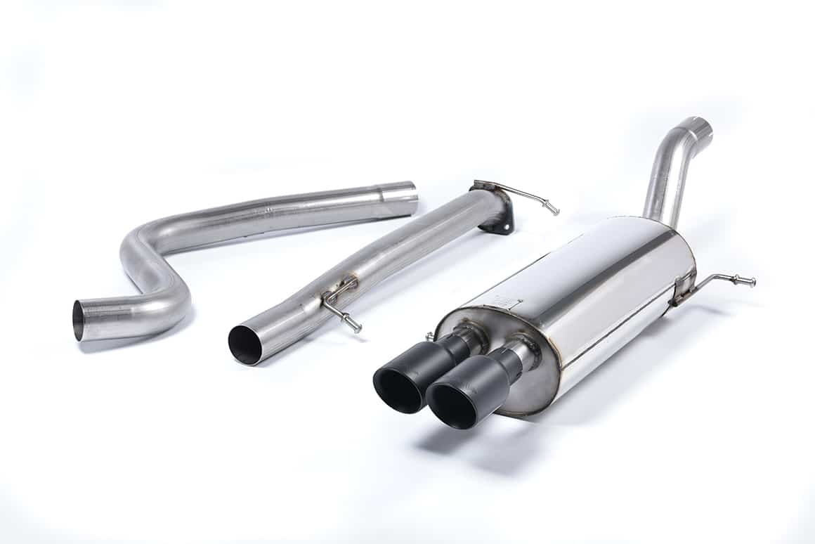 Milltek Ford Fiesta Mk7 ST 1.6L EcoBoost (182PS & 200PS) (13-19) Cat-Back Exhaust – Race System- Non Resonated- Cerakote Black Tips – SSXFD133