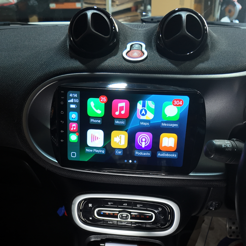 Mercedes-Benz Smart for Two/Four Apple Carplay / Android Auto 9" Stereo Upgrade 2014-2021