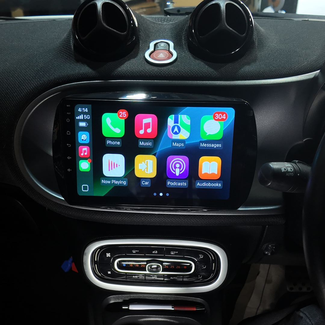 Mercedes-Benz Smart for Two/Four Apple Carplay / Android Auto 9" Stereo Upgrade 2014-2021