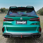 SooQoo BMW F95 X5M LCI Rear Bumper Trims In Gloss Carbon Fibre