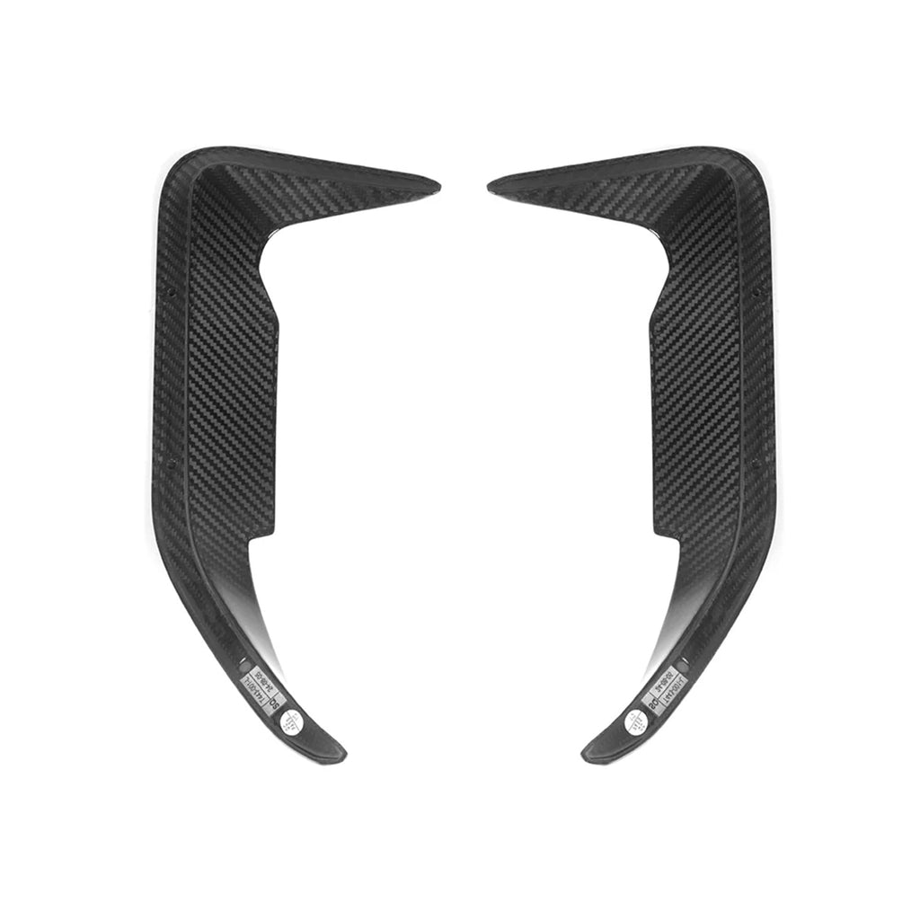 SooQoo BMW F95 X5M LCI Rear Bumper Trims In Gloss Carbon Fibre