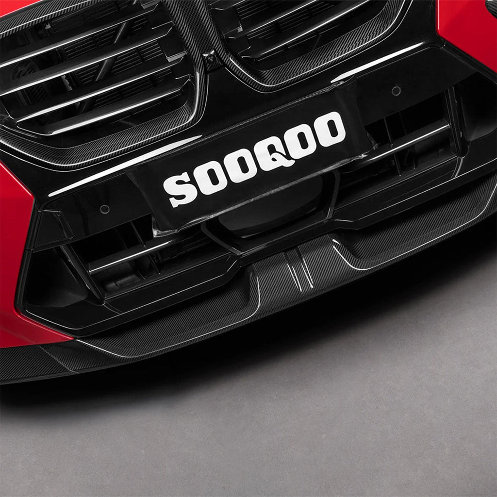 SooQoo BMW F96 X6M LCI Front Splitter In Gloss Carbon Fibre