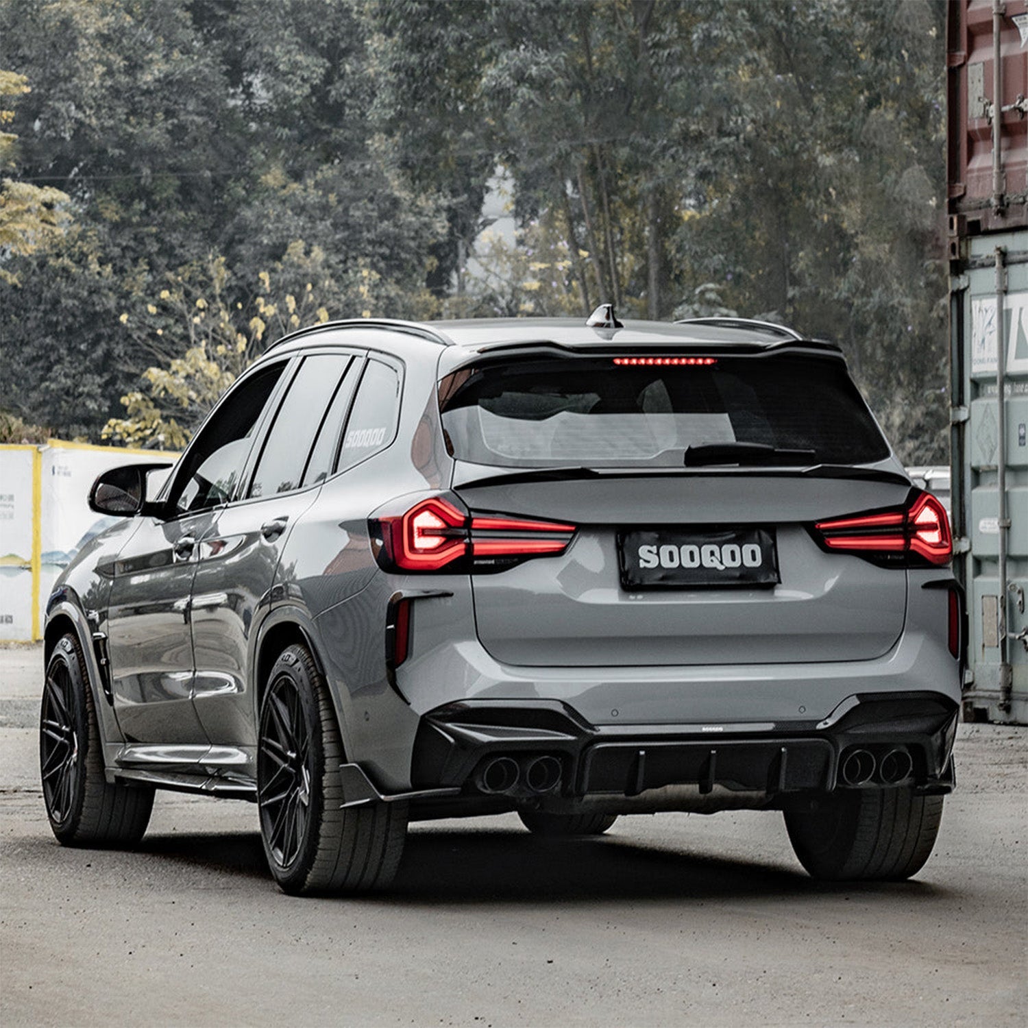 SooQoo BMW F97 X3M SQ Roof Spoiler In Gloss Pre Preg Carbon Fibre (2019+)