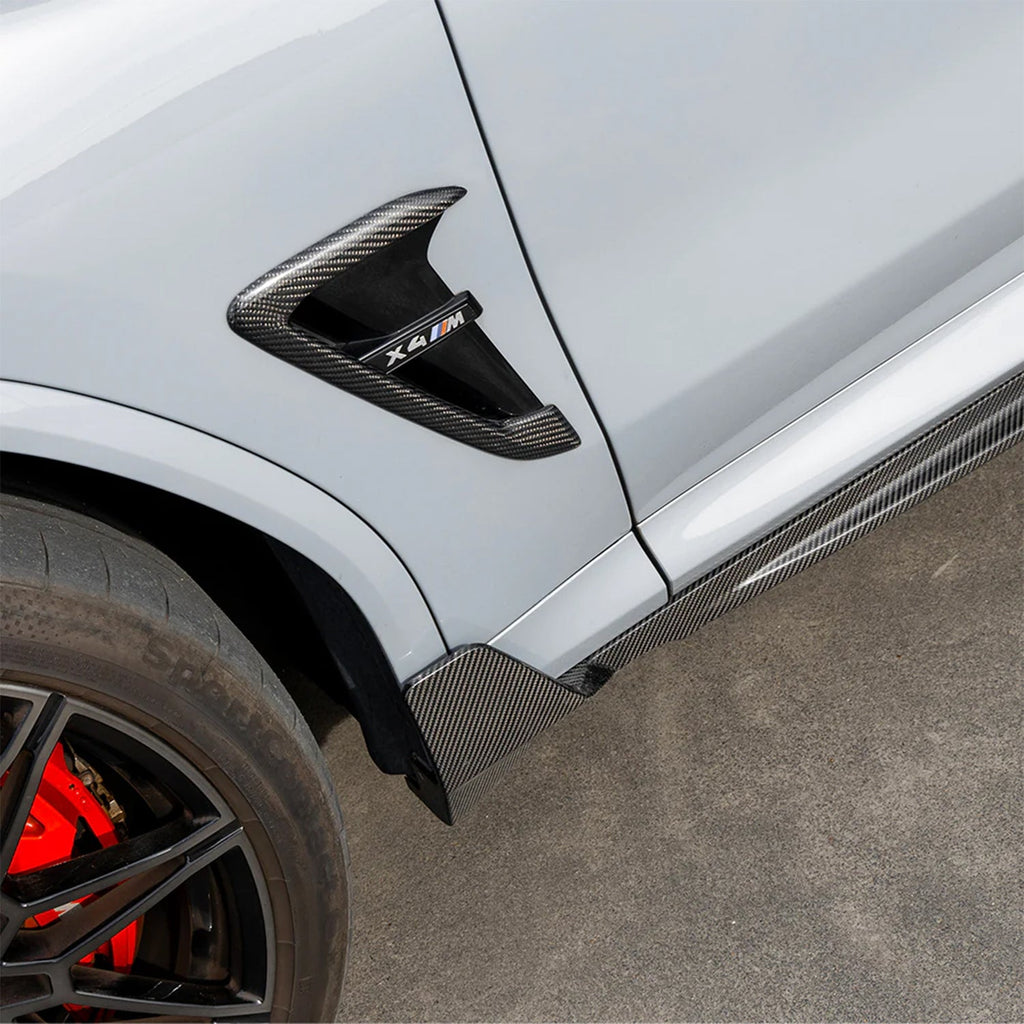 SooQoo BMW F97 X3M & F98 X4M SQ-B Side Skirts In Gloss Pre Preg Carbon Fibre