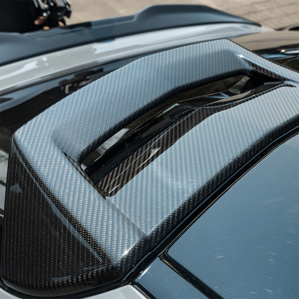 SooQoo BMW F98 X4M Aggressive Roof Spoiler In Gloss Pre Preg Carbon Fibre