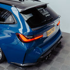 SooQoo BMW G81 M3 Touring Lower Trunk Spoiler In Gloss Pre Preg Carbon Fibre (2023+)