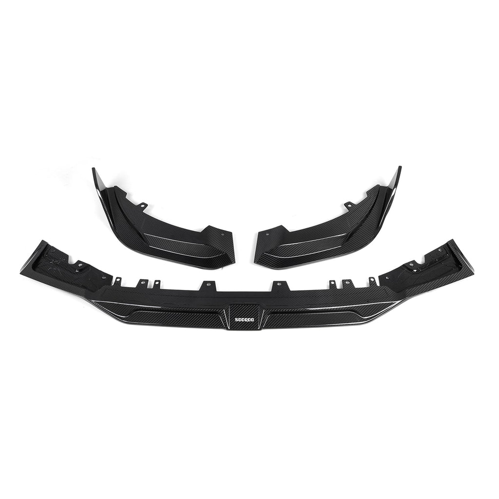 SooQoo BMW X3M F97 & X4M F98 LCI Front Splitter In Gloss Pre Preg Carbon Fibre (Facelift 2022+)