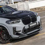 SooQoo BMW X3M F97 & X4M F98 LCI SQ-B Front Splitter In Gloss Pre Preg Carbon Fibre (Facelift 2022+)