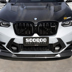 SooQoo BMW X3M F97 & X4M F98 LCI SQ-B Front Splitter In Gloss Pre Preg Carbon Fibre (Facelift 2022+)