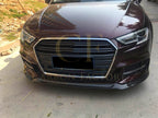 V Style Carbon Fibre Front Splitter for Audi A3 Hatchback S Line & S3 16-19