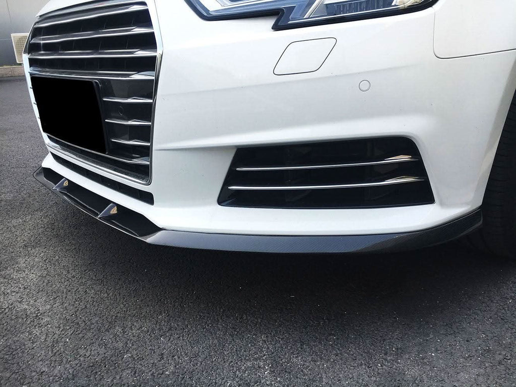 V Style Carbon Fibre Front Splitter for Audi A4 B9 Non S Line 15-19