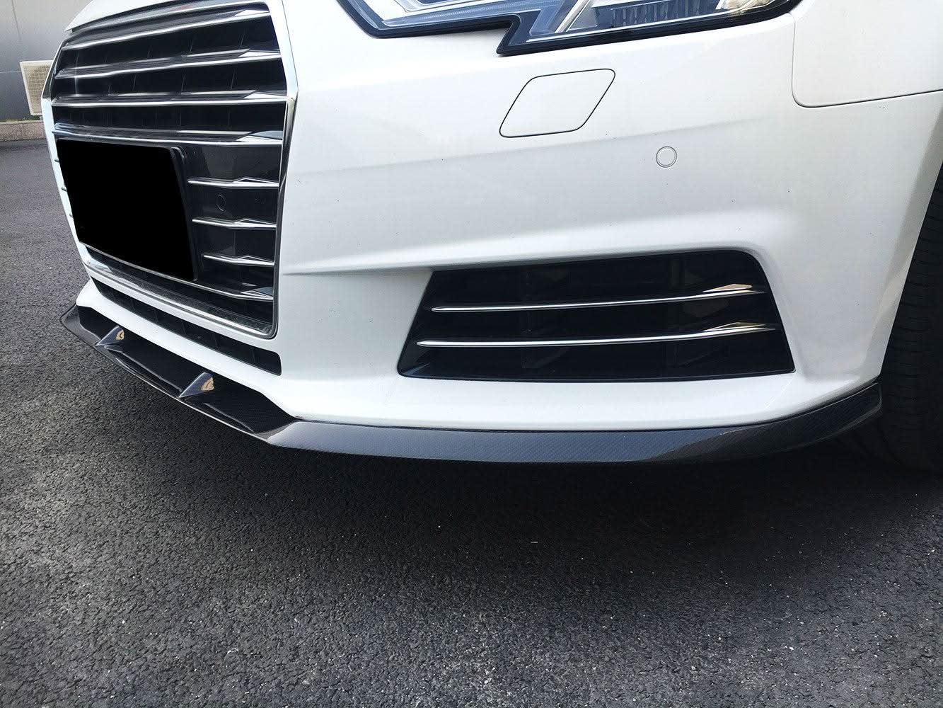 V Style Carbon Fibre Front Splitter for Audi A4 B9 Non S Line 15-19