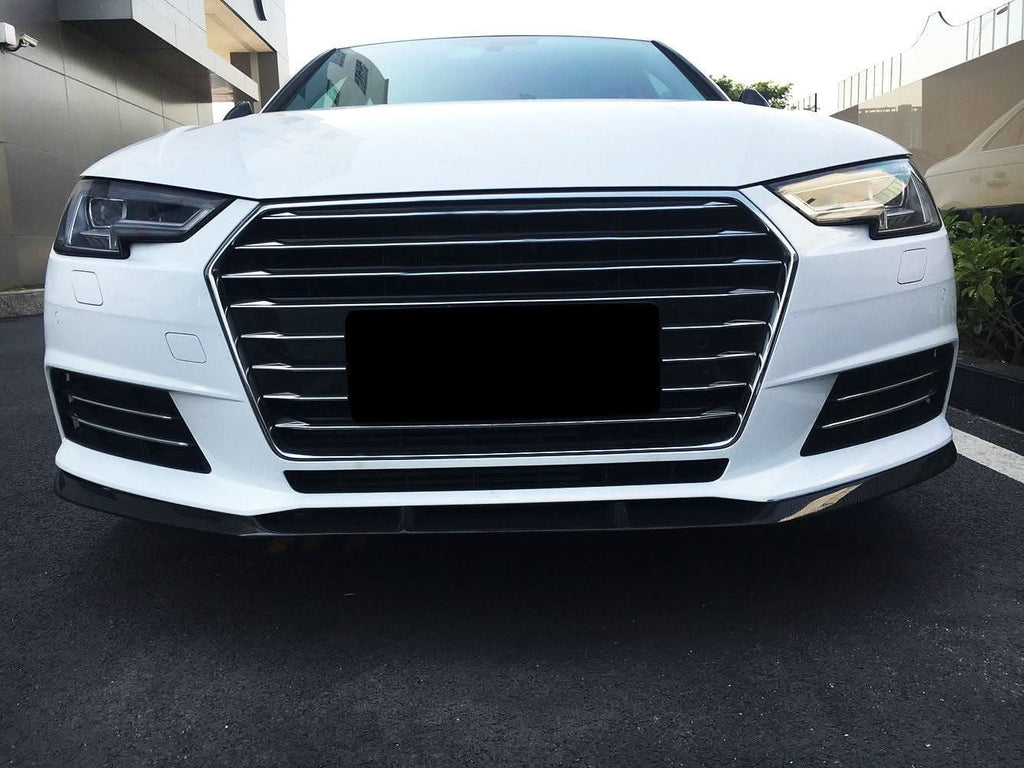 V Style Carbon Fibre Front Splitter for Audi A4 B9 Non S Line 15-19