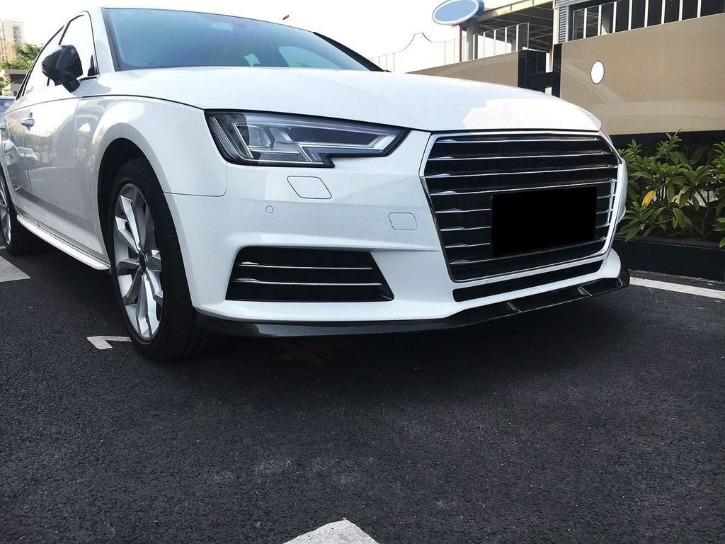V Style Carbon Fibre Front Splitter for Audi A4 B9 Non S Line 15-19