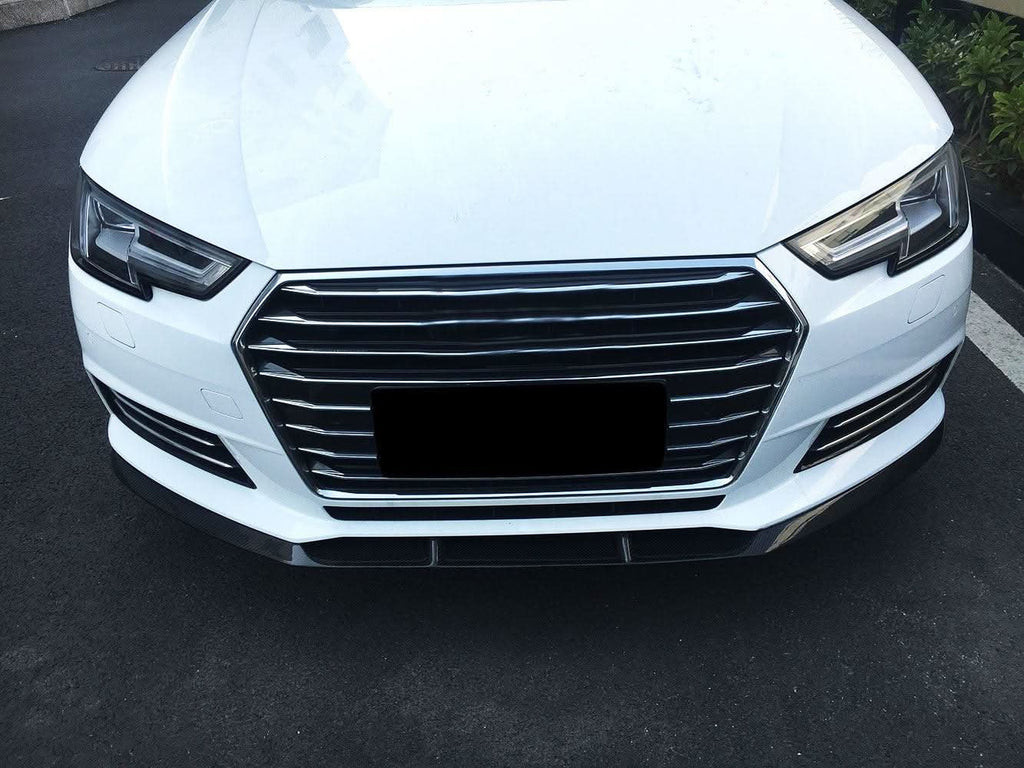 V Style Carbon Fibre Front Splitter for Audi A4 B9 Non S Line 15-19