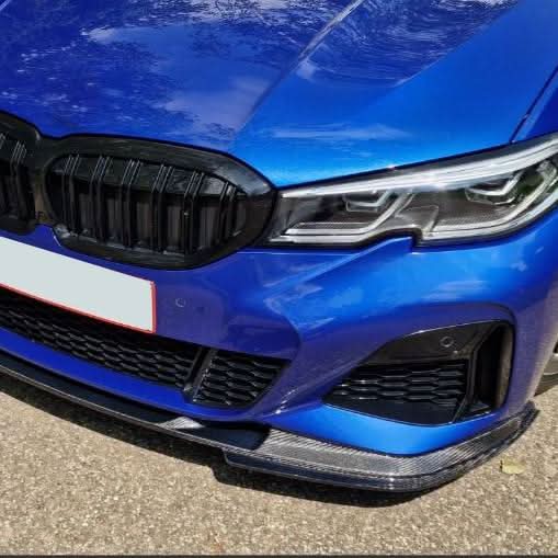 V Style Carbon Fibre Front Splitter for BMW G20 G21 3 Series Pre-LCI M Sport 19-22