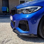 V Style Carbon Fibre Front Splitter for BMW G20 G21 3 Series Pre-LCI M Sport 19-22